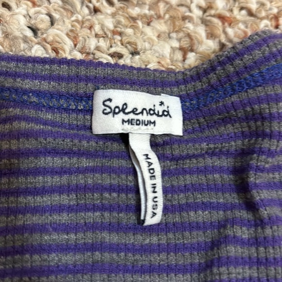 Splendid Batwing Long Sleeve Shirt - grey/blue stripes - MED - Picture 3 of 6